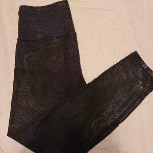 Blue metallic leggings